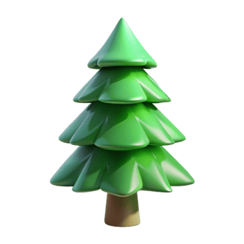 serene modern Green Pine Tree Silhouette Isolated original png