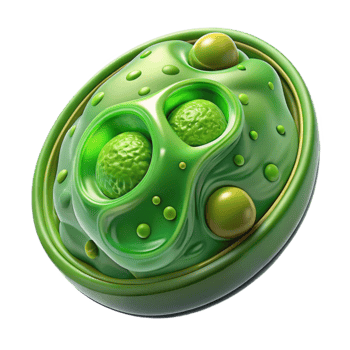 wonderful vintage Green Plant Cell Microscopic View Transparent Background detailed png