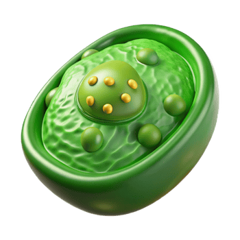 beautiful contemporary Green Plant Cell Microscopic View Transparent Background high resolution png