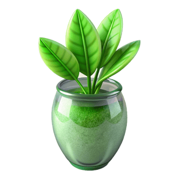 dramatic creative Green Plant in a Ceramic Pot Isolated on Transparent Background professional png