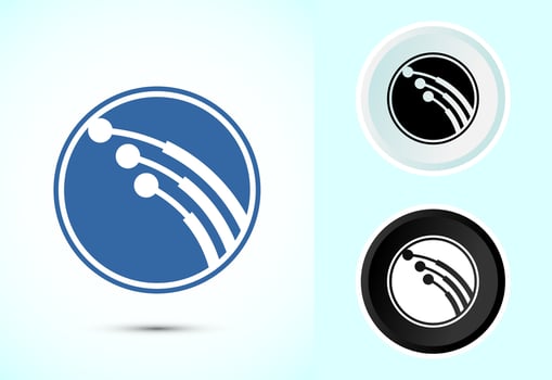 Fiber optic cable icon. Electric wire sign symbol, Color black and white vector