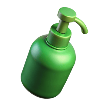 serene minimalist Green Shampoo Bottle with Pump Dispenser Cutout 4K png