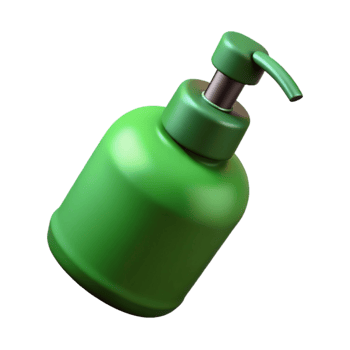elegant vintage Green Shampoo Bottle with Pump Dispenser Cutout authentic png