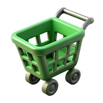 stunning contemporary Green Shopping Cart Icon with Shadow Transparent Background genuine png