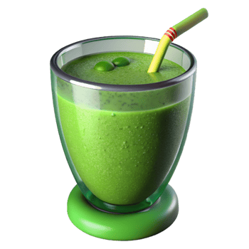 magnificent contemporary Green Smoothie Glass with Straw Isolated original png