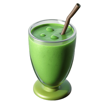 magnificent contemporary Green Smoothie in Glass Top View Isolated professional png
