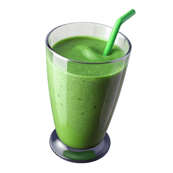 dramatic artistic Green Smoothie in Glass Top View Isolated professional png