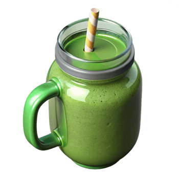 magnificent minimalist Green Smoothie in Glass Top View Isolated high resolution png