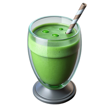 magnificent classic Green Smoothie in Glass Top View Isolated exclusive png