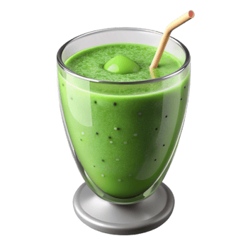 serene artistic Green Smoothie in Glass Top View Isolated 4K png