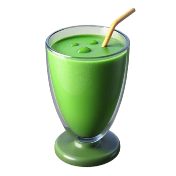 dramatic vintage Green Smoothie in Glass Top View Isolated exclusive png