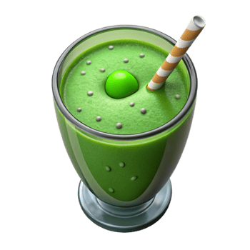 serene abstract Green Smoothie in Glass Top View Isolated exclusive png
