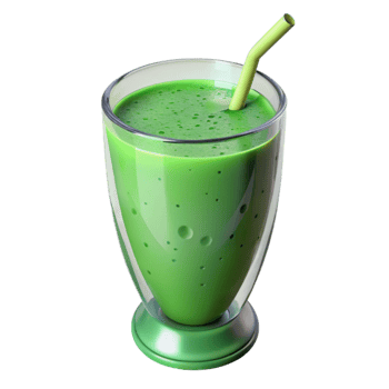 elegant abstract Green Smoothie in Glass Top View Isolated professional png