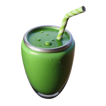elegant creative Green Smoothie with Straw Isolated detailed png