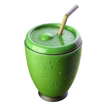 vibrant artistic Green Smoothie with Straw Isolated 4K png