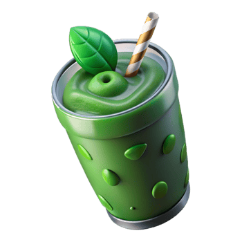 elegant classic Green Smoothie with Spinach Isolated Element detailed png