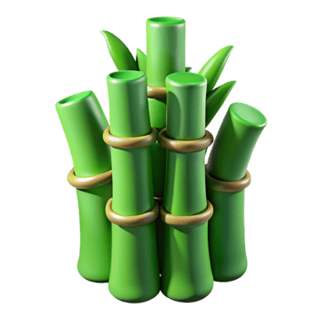 serene contemporary Green Spa Bamboo Shoots Cutout Image detailed png