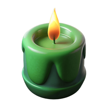 stunning modern Green Spa Candle Burning Isolated on Transparent Background original png