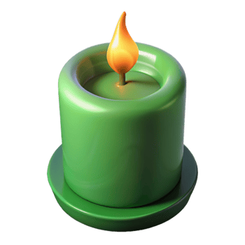 beautiful contemporary Green Spa Candle Burning Isolated on Transparent Background original png