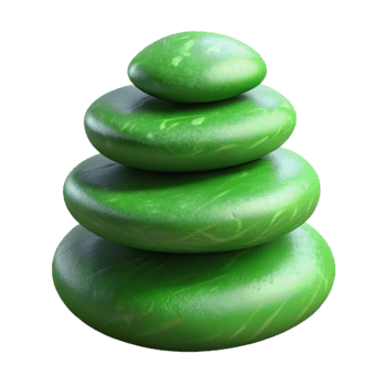 dramatic artistic Green Spa Stones Stacked Cutout detailed png