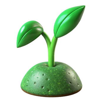serene classic Green Sprout Growing Upward Cutout professional png