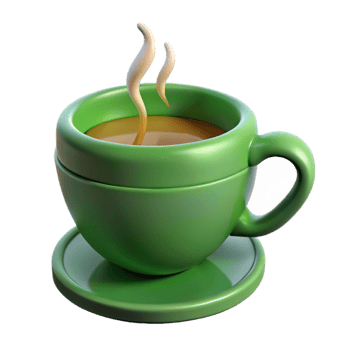 magnificent vintage Green Tea Cup with Steam Cutout Transparent Background authentic png