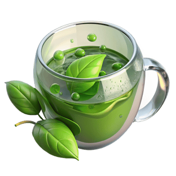 extraordinary modern Green Tea Leaves in Water Transparent Background genuine png