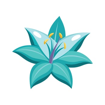 Charming Aqua Lily Flower Design Art vector