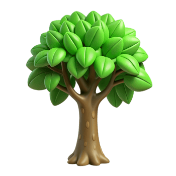 beautiful classic Green Tree with Leaves Isolated Element exclusive png
