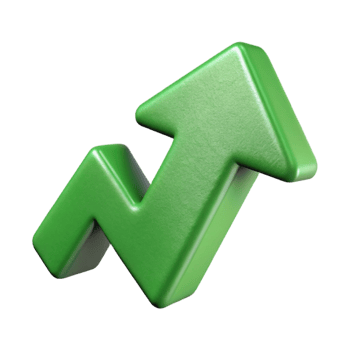 wonderful rustic Green Upward Arrow Icon with Positive Trend Cutout original png