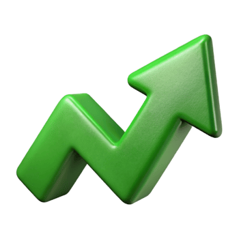 elegant rustic Green Upward Arrow Icon with Positive Trend Cutout professional png