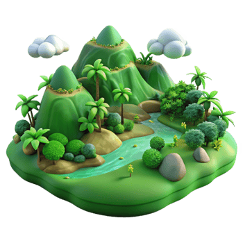 extraordinary creative Green Valley Transparent Background with Lush Vegetation high resolution png