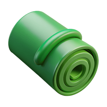 wonderful classic Green Yoga Mat Roll Cutout on Transparent Background authentic png