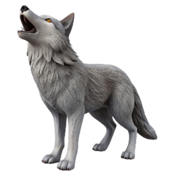 impressive abstract Grey Wolf Howling Cutout Isolated authentic png