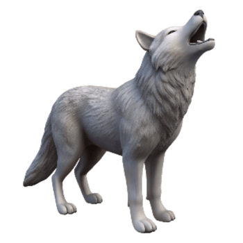 elegant rustic Grey Wolf Howling Cutout Isolated high quality png