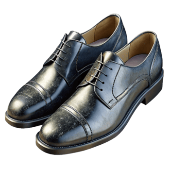 serene contemporary Groom Shoes Black Leather Polished Isolated high resolution png