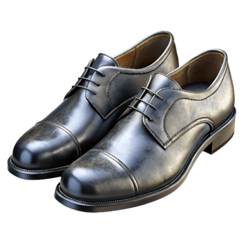 magnificent modern Groom Shoes Black Leather Polished Isolated high resolution png