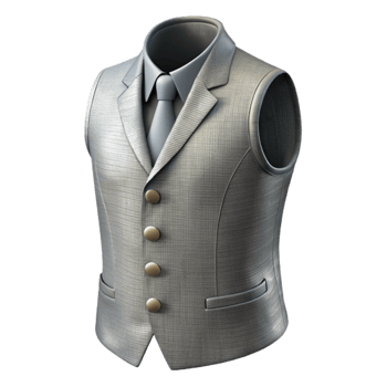 wonderful artistic Groom Vest Gray Silk Buttoned Isolated high resolution png