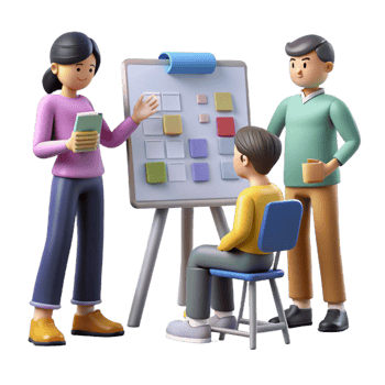 elegant minimalist Group Discussion Around a Whiteboard Transparent authentic png