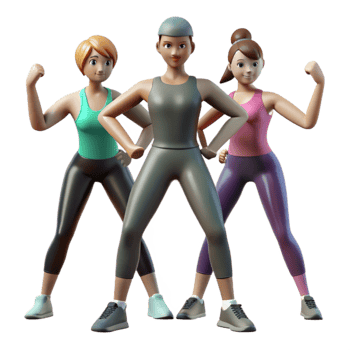 vibrant classic Group Fitness Class Silhouette Transparent Background original png