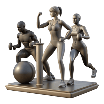 beautiful rustic Group Fitness Class Silhouette Transparent Background 4K png