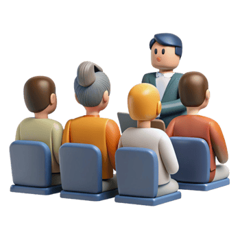 elegant classic Group of Attendees Listening to Presentation Transparent premium png
