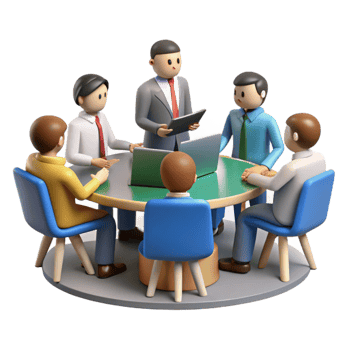 elegant artistic Group of Business People in Meeting Cutout Element exclusive png