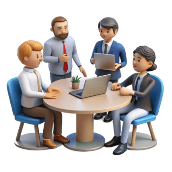 extraordinary classic Group of Business People in Meeting Cutout Element premium png