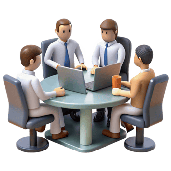 beautiful minimalist Group of Business People in Meeting Cutout Element exclusive png