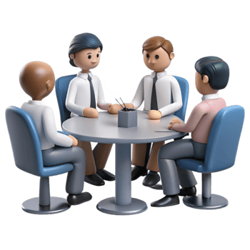 beautiful vintage Group of Business People in Meeting Cutout Element detailed png