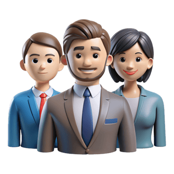 serene modern Group of Business People in Meeting Cutout Element detailed png