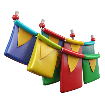 elegant modern Group of Colorful Prayer Flags Cutout genuine png
