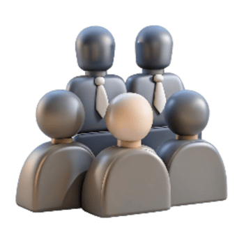elegant contemporary Group of Conference Attendees Silhouette Isolated authentic png