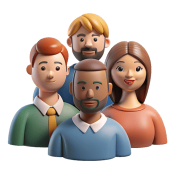 elegant artistic Group of Diverse Conference Attendees Cutout high quality png